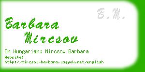 barbara mircsov business card